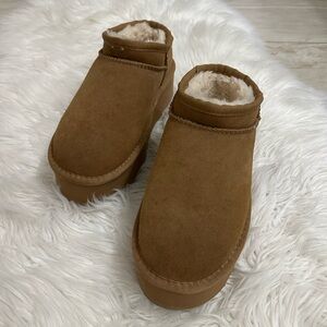 Cozy Brown Suede Slip-On Shoes